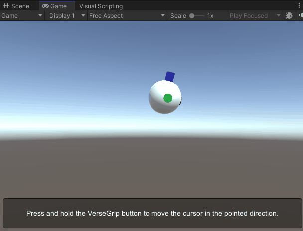 versegrip でボールを動かしている様子